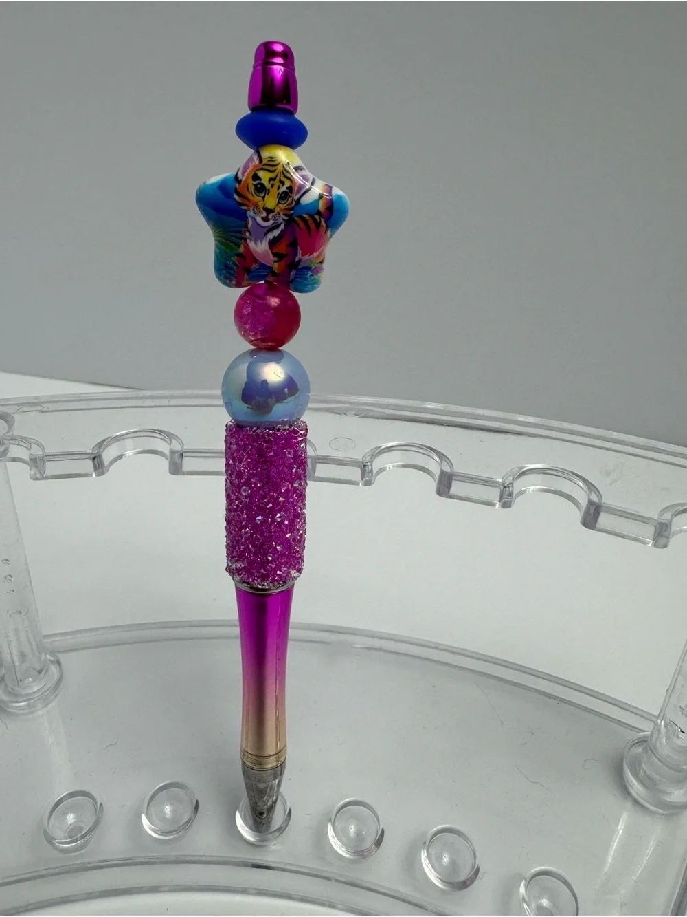Pink Beaded Pen and Bookmark